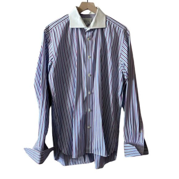Men's 17 Ted Baker Endurance Striped Dress Button Down Shirt Classic Fit - Picture 1 of 9